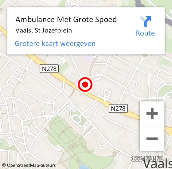 Locatie op kaart van de 112 melding: Ambulance Met Grote Spoed Naar Vaals, St Jozefplein op 14 juni 2014 17:12