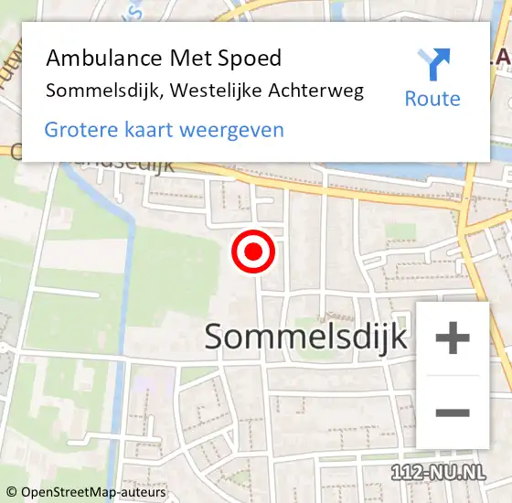 Locatie op kaart van de 112 melding: Ambulance Met Spoed Naar Sommelsdijk, Westelijke Achterweg op 28 juni 2021 20:59