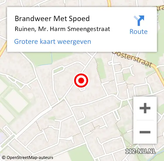 Locatie op kaart van de 112 melding: Brandweer Met Spoed Naar Ruinen, Mr. Harm Smeengestraat op 28 juni 2021 21:01