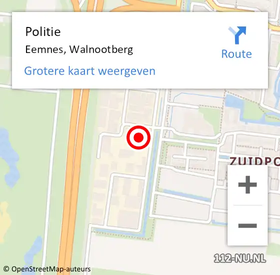 Locatie op kaart van de 112 melding: Politie Eemnes, Walnootberg op 28 juni 2021 21:22