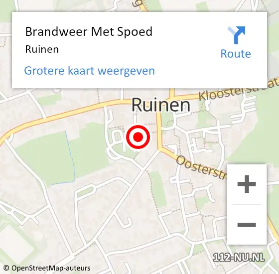 Locatie op kaart van de 112 melding: Brandweer Met Spoed Naar Ruinen op 28 juni 2021 21:33