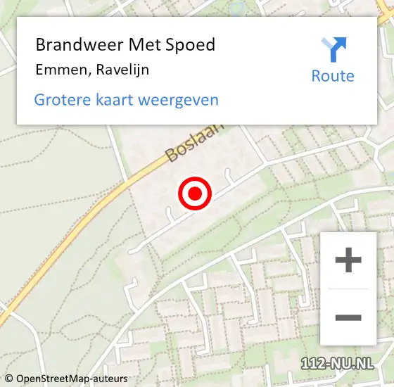 Locatie op kaart van de 112 melding: Brandweer Met Spoed Naar Emmen, Ravelijn op 28 juni 2021 21:42