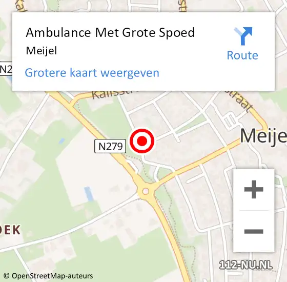 Locatie op kaart van de 112 melding: Ambulance Met Grote Spoed Naar Meijel op 28 juni 2021 21:56