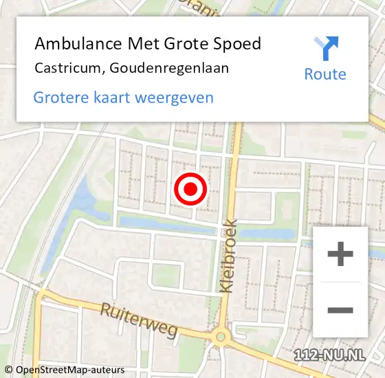 Locatie op kaart van de 112 melding: Ambulance Met Grote Spoed Naar Castricum, Goudenregenlaan op 28 juni 2021 22:59