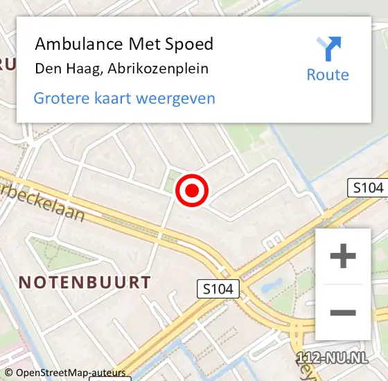 Locatie op kaart van de 112 melding: Ambulance Met Spoed Naar Den Haag, Abrikozenplein op 28 juni 2021 23:44