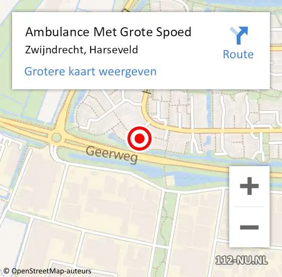 Locatie op kaart van de 112 melding: Ambulance Met Grote Spoed Naar Zwijndrecht, Harseveld op 28 juni 2021 23:44