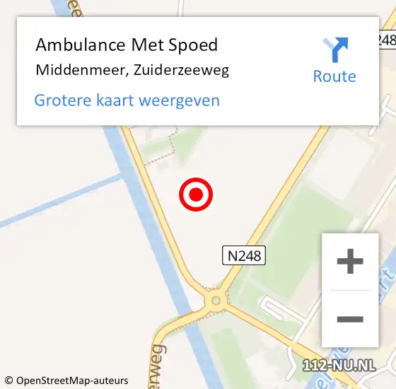 Locatie op kaart van de 112 melding: Ambulance Met Spoed Naar Middenmeer, Zuiderzeeweg op 29 juni 2021 00:15