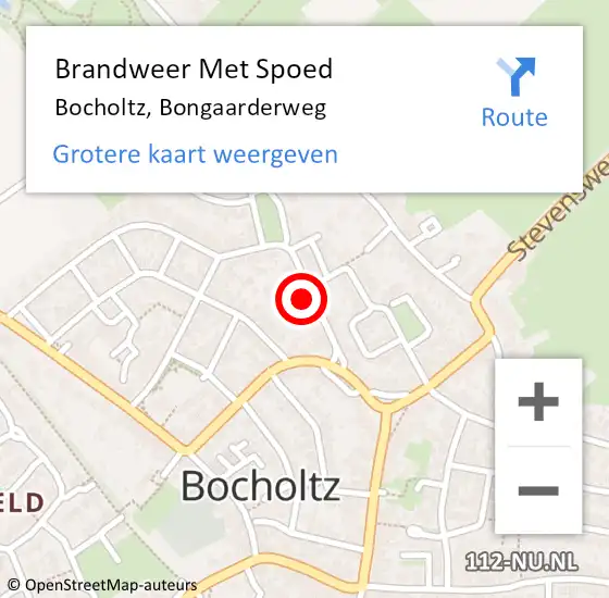 Locatie op kaart van de 112 melding: Brandweer Met Spoed Naar Bocholtz, Bongaarderweg op 29 juni 2021 02:03