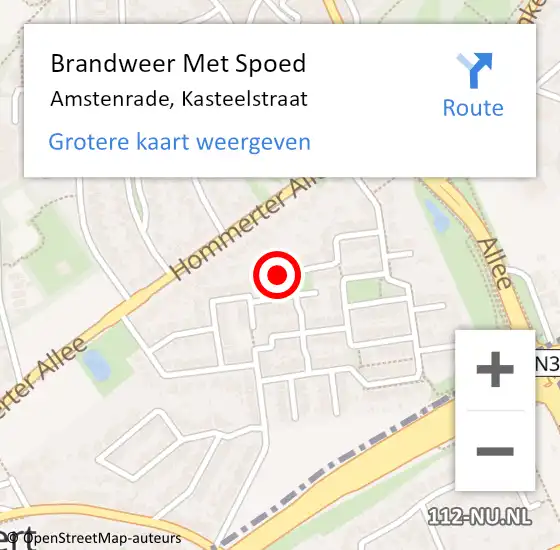 Locatie op kaart van de 112 melding: Brandweer Met Spoed Naar Amstenrade, Kasteelstraat op 29 juni 2021 02:11