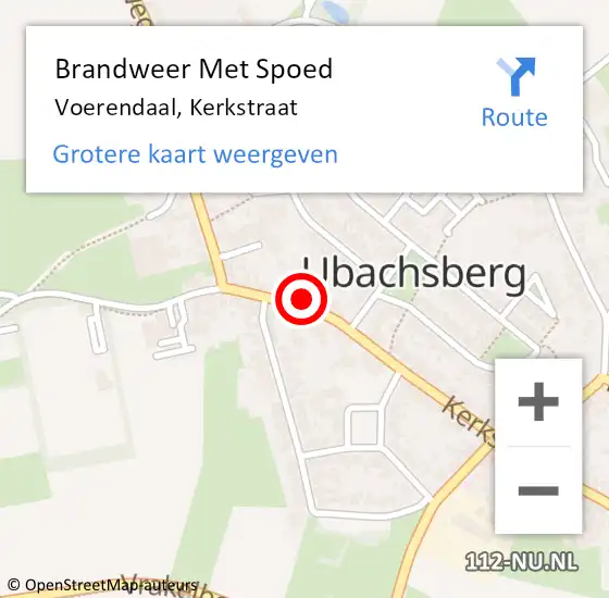 Locatie op kaart van de 112 melding: Brandweer Met Spoed Naar Voerendaal, Kerkstraat op 29 juni 2021 02:18