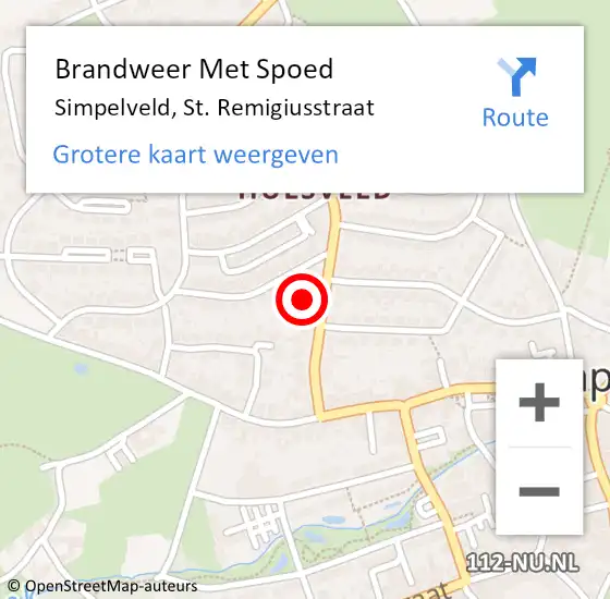 Locatie op kaart van de 112 melding: Brandweer Met Spoed Naar Simpelveld, St. Remigiusstraat op 29 juni 2021 02:38