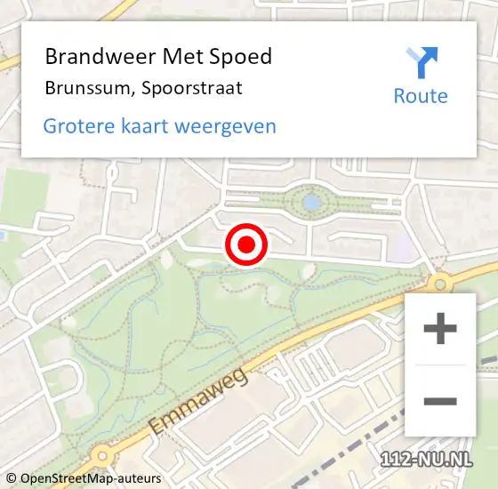 Locatie op kaart van de 112 melding: Brandweer Met Spoed Naar Brunssum, Spoorstraat op 29 juni 2021 02:47