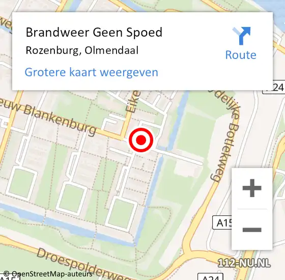 Locatie op kaart van de 112 melding: Brandweer Geen Spoed Naar Rozenburg, Olmendaal op 29 juni 2021 05:57