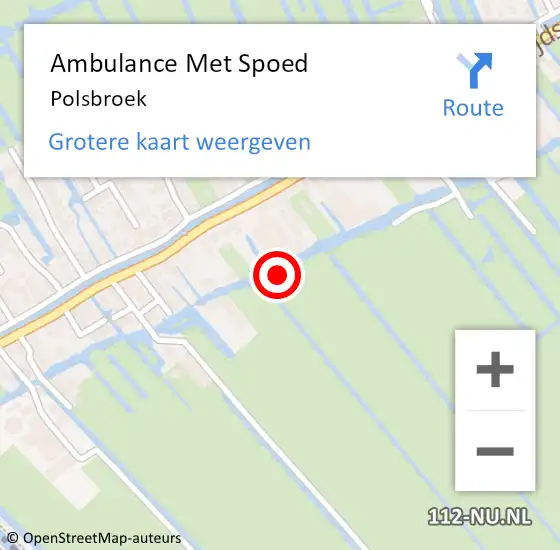 Locatie op kaart van de 112 melding: Ambulance Met Spoed Naar Polsbroek op 29 juni 2021 06:06