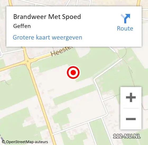 Locatie op kaart van de 112 melding: Brandweer Met Spoed Naar Geffen op 29 juni 2021 06:39