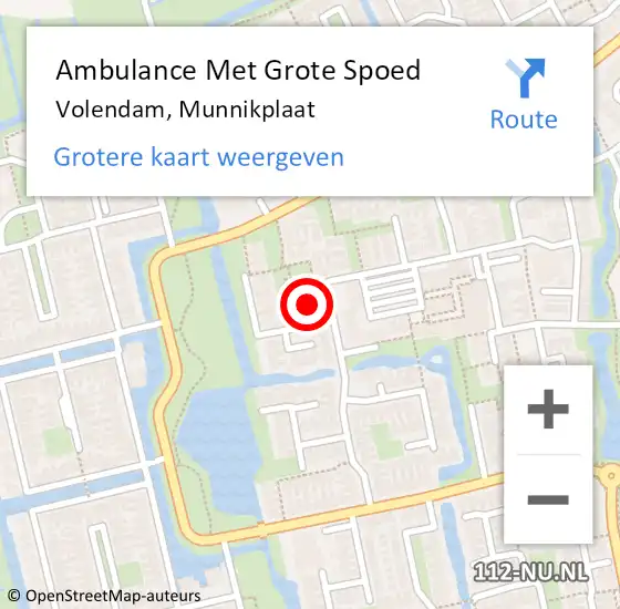 Locatie op kaart van de 112 melding: Ambulance Met Grote Spoed Naar Volendam, Munnikplaat op 29 juni 2021 08:07