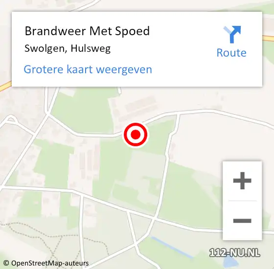 Locatie op kaart van de 112 melding: Brandweer Met Spoed Naar Swolgen, Hulsweg op 29 juni 2021 08:07