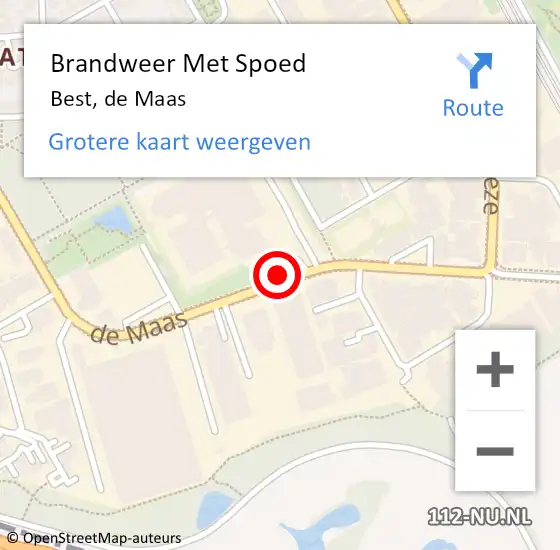 Locatie op kaart van de 112 melding: Brandweer Met Spoed Naar Best, de Maas op 29 juni 2021 08:26