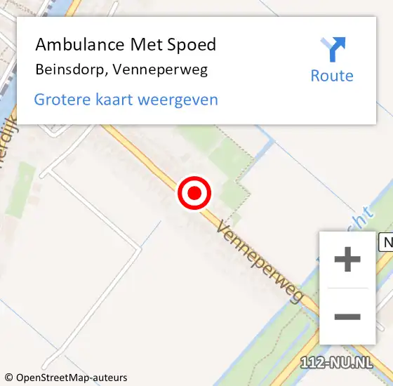 Locatie op kaart van de 112 melding: Ambulance Met Spoed Naar Beinsdorp, Venneperweg op 29 juni 2021 08:28