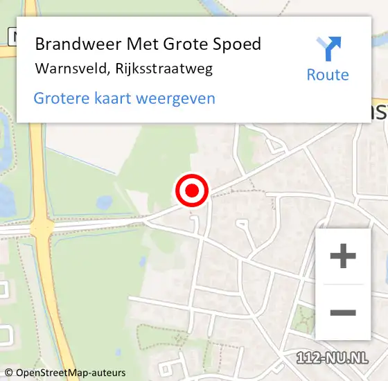 Locatie op kaart van de 112 melding: Brandweer Met Grote Spoed Naar Warnsveld, Rijksstraatweg op 29 juni 2021 08:42