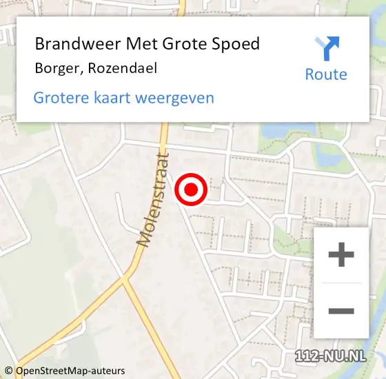 Locatie op kaart van de 112 melding: Brandweer Met Grote Spoed Naar Borger, Rozendael op 29 juni 2021 08:54