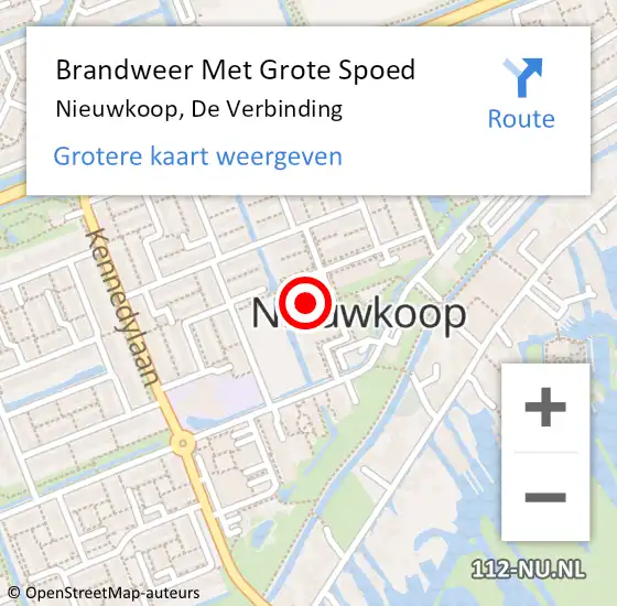 Locatie op kaart van de 112 melding: Brandweer Met Grote Spoed Naar Nieuwkoop, De Verbinding op 29 juni 2021 09:00