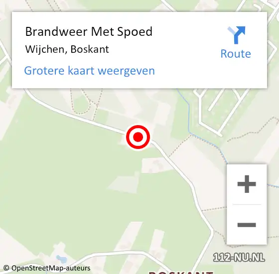 Locatie op kaart van de 112 melding: Brandweer Met Spoed Naar Wijchen, Boskant op 29 juni 2021 09:04