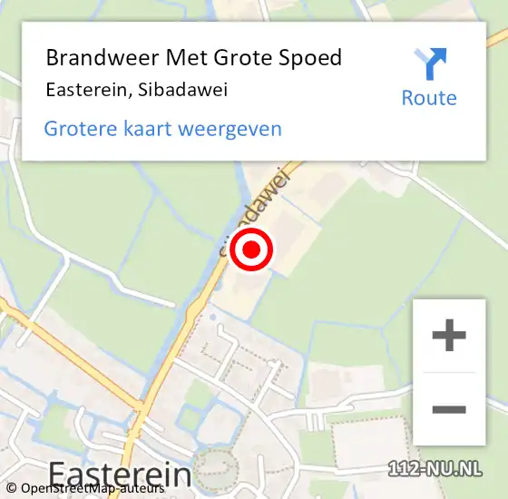 Locatie op kaart van de 112 melding: Brandweer Met Grote Spoed Naar Easterein, Sibadawei op 29 juni 2021 09:05