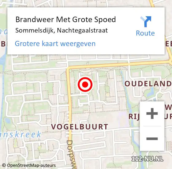 Locatie op kaart van de 112 melding: Brandweer Met Grote Spoed Naar Sommelsdijk, Nachtegaalstraat op 29 juni 2021 09:32