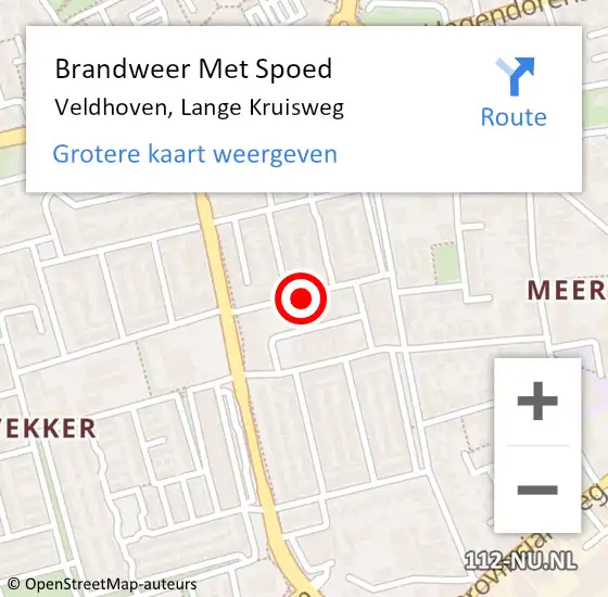 Locatie op kaart van de 112 melding: Brandweer Met Spoed Naar Veldhoven, Lange Kruisweg op 29 juni 2021 09:41