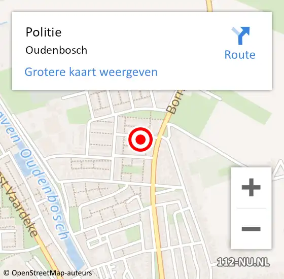 Locatie op kaart van de 112 melding: Politie Oudenbosch op 29 juni 2021 10:04