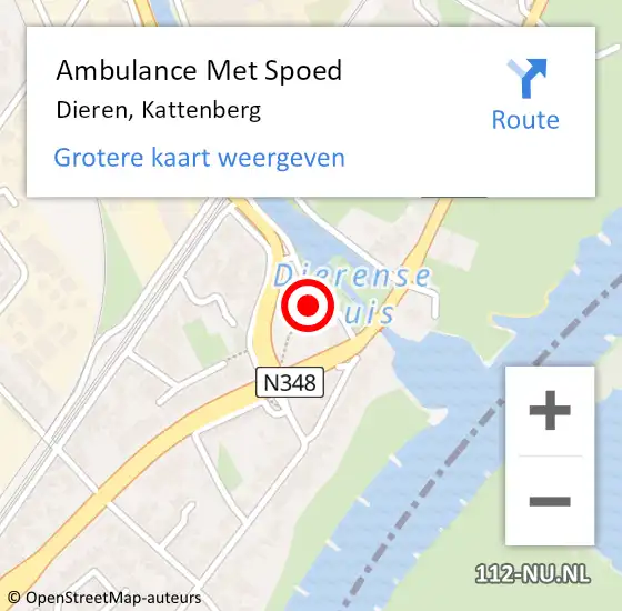 Locatie op kaart van de 112 melding: Ambulance Met Spoed Naar Dieren, Kattenberg op 29 juni 2021 10:07