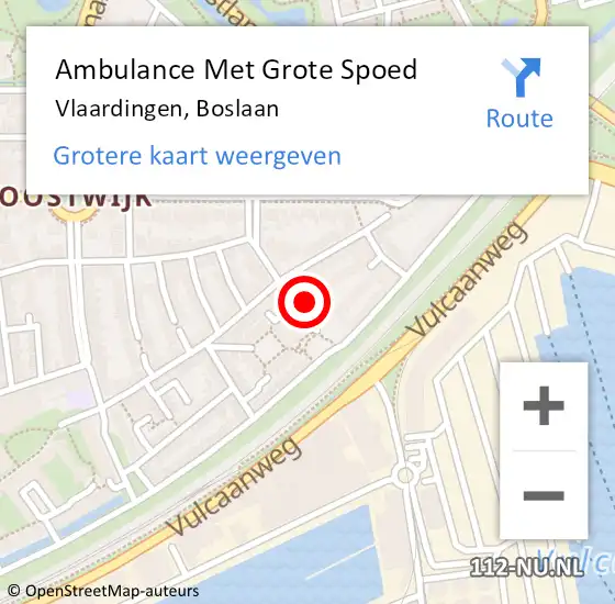 Locatie op kaart van de 112 melding: Ambulance Met Grote Spoed Naar Vlaardingen, Boslaan op 29 juni 2021 10:07