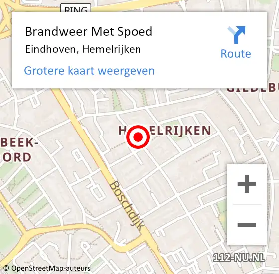 Locatie op kaart van de 112 melding: Brandweer Met Spoed Naar Eindhoven, Hemelrijken op 29 juni 2021 11:03