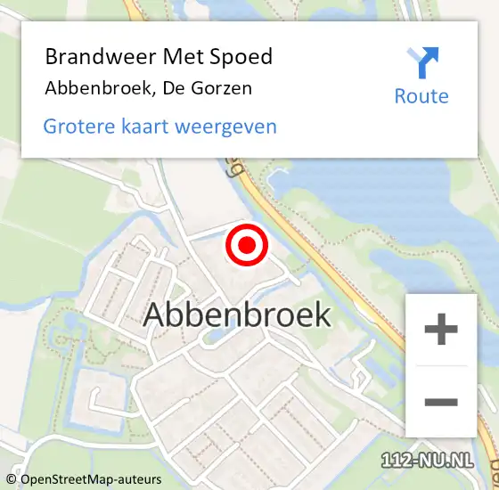 Locatie op kaart van de 112 melding: Brandweer Met Spoed Naar Abbenbroek, De Gorzen op 29 juni 2021 11:29