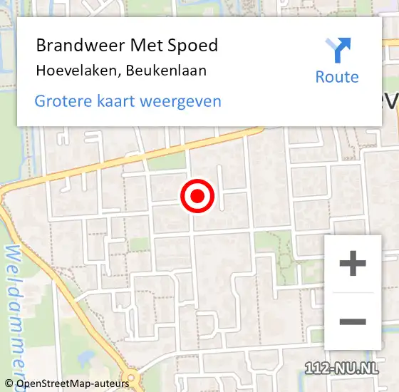 Locatie op kaart van de 112 melding: Brandweer Met Spoed Naar Hoevelaken, Beukenlaan op 29 juni 2021 11:36