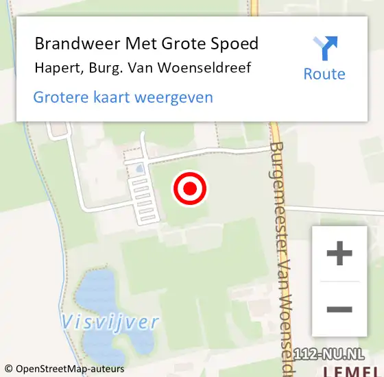 Locatie op kaart van de 112 melding: Brandweer Met Grote Spoed Naar Hapert, Burg. Van Woenseldreef op 29 juni 2021 11:38