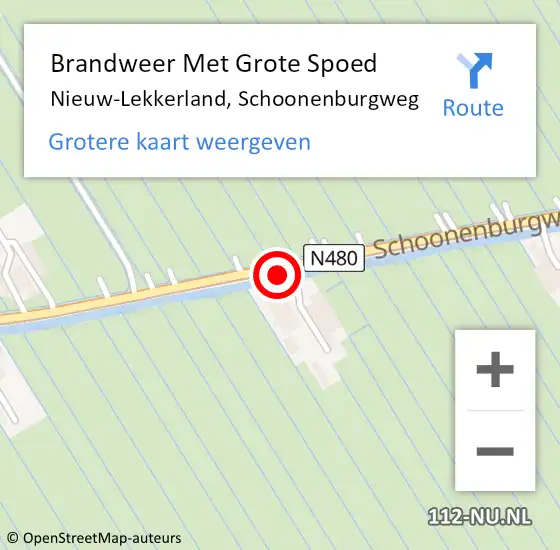 Locatie op kaart van de 112 melding: Brandweer Met Grote Spoed Naar Nieuw-Lekkerland, Schoonenburgweg op 29 juni 2021 11:43