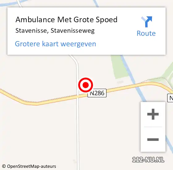 Locatie op kaart van de 112 melding: Ambulance Met Grote Spoed Naar Stavenisse, Stavenisseweg op 14 juni 2014 18:19