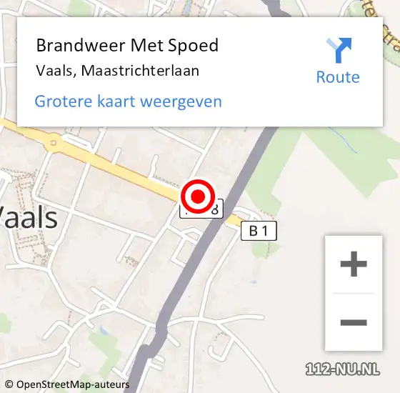 Locatie op kaart van de 112 melding: Brandweer Met Spoed Naar Vaals, Maastrichterlaan op 29 juni 2021 13:28