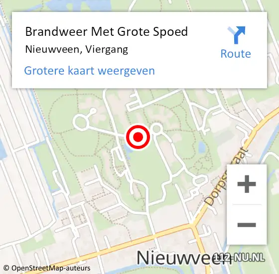 Locatie op kaart van de 112 melding: Brandweer Met Grote Spoed Naar Nieuwveen, Viergang op 29 juni 2021 13:35