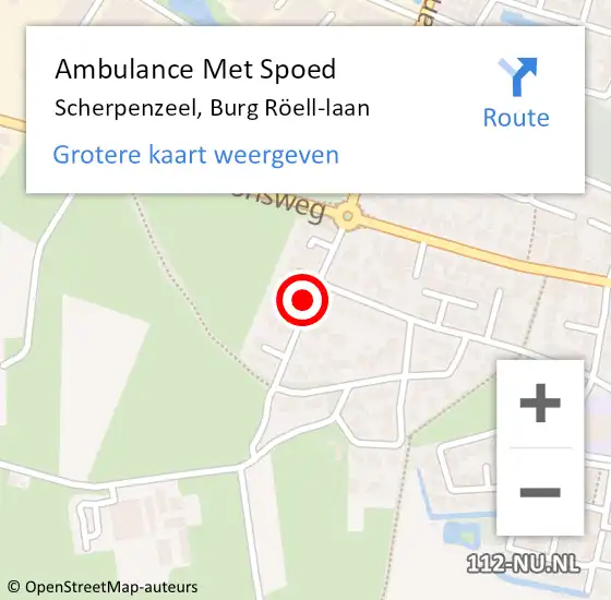 Locatie op kaart van de 112 melding: Ambulance Met Spoed Naar Scherpenzeel, Burg Röell-laan op 29 juni 2021 13:37