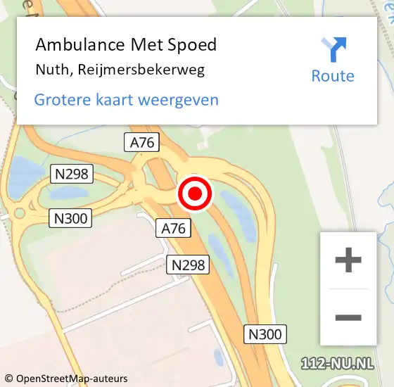 Locatie op kaart van de 112 melding: Ambulance Met Spoed Naar Nuth, Reijmersbekerweg op 29 juni 2021 14:10