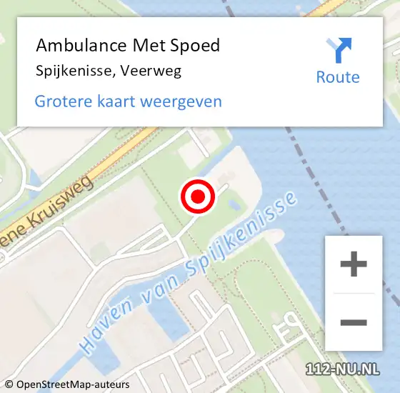 Locatie op kaart van de 112 melding: Ambulance Met Spoed Naar Spijkenisse, Veerweg op 29 juni 2021 14:13