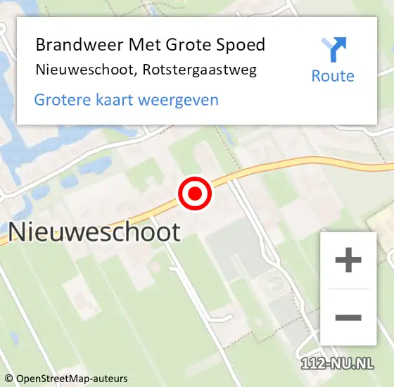 Locatie op kaart van de 112 melding: Brandweer Met Grote Spoed Naar Nieuweschoot, Rotstergaastweg op 14 juni 2014 18:34