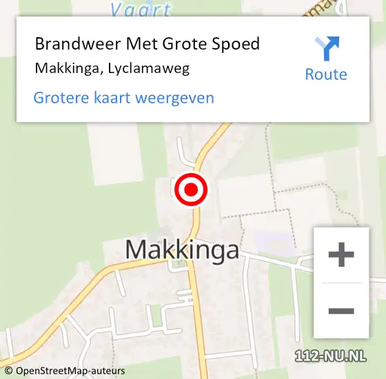 Locatie op kaart van de 112 melding: Brandweer Met Grote Spoed Naar Makkinga, Lyclamaweg op 29 juni 2021 15:19
