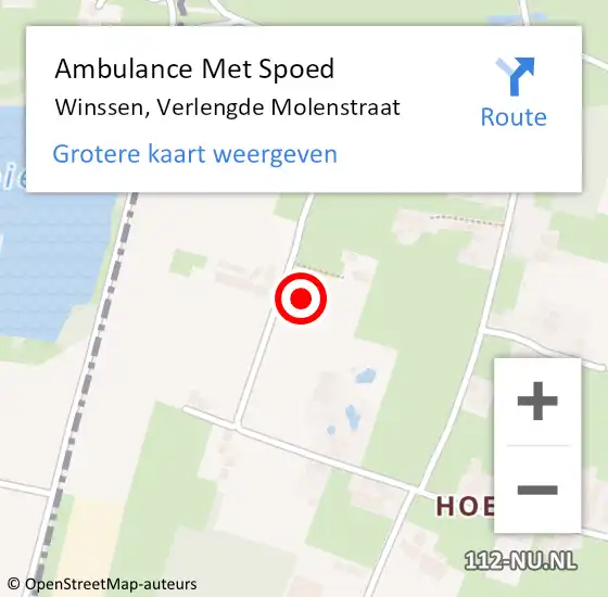 Locatie op kaart van de 112 melding: Ambulance Met Spoed Naar Winssen, Verlengde Molenstraat op 29 juni 2021 15:23