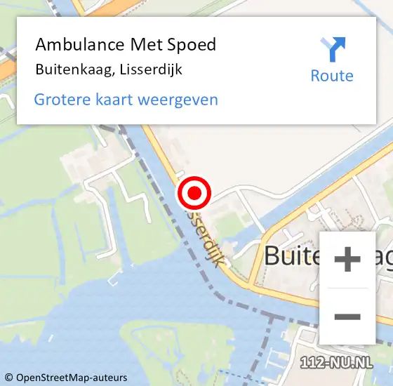 Locatie op kaart van de 112 melding: Ambulance Met Spoed Naar Buitenkaag, Lisserdijk op 29 juni 2021 15:48