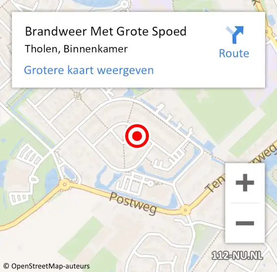 Locatie op kaart van de 112 melding: Brandweer Met Grote Spoed Naar Tholen, Binnenkamer op 29 juni 2021 15:54