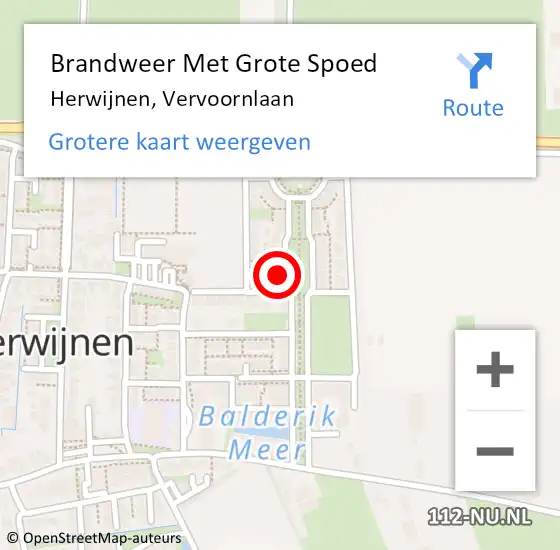 Locatie op kaart van de 112 melding: Brandweer Met Grote Spoed Naar Herwijnen, Vervoornlaan op 29 juni 2021 16:35